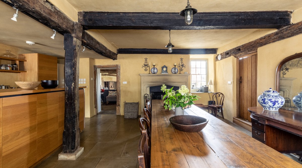 The Malthouse - beautiful period features in dining room, open fire place